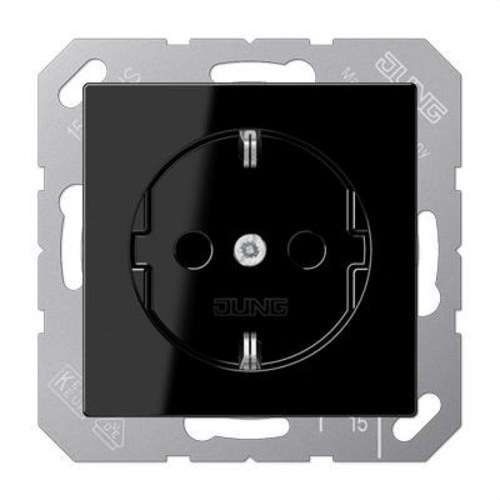 Schuko socket base with contact protection black Series A with reference A1521KISW from the brand JUNG