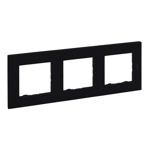 3-Gang Matte Black Trim Plate Niloé Step with reference 864573 from the brand LEGRAND