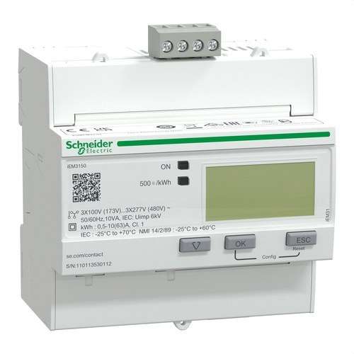 Three-phase energy meter iEM3150 63 A Class 1 Modbus with reference A9MEM3150 from the brand SCHNEIDER ELECTRIC