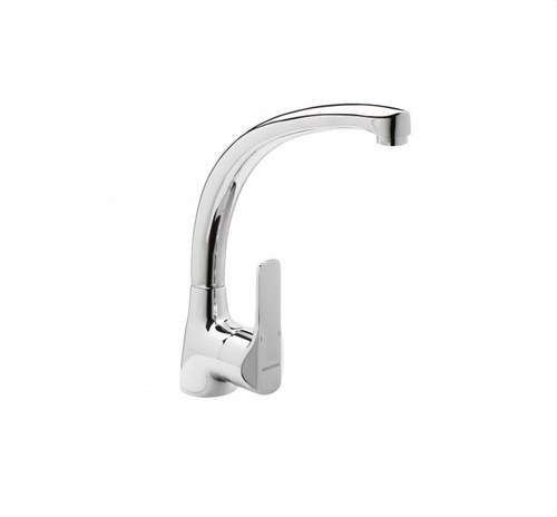 Single-lever kitchen tap with shaped spout K8 chrome with reference 61203 28 45 66 from the brand GENEBRE