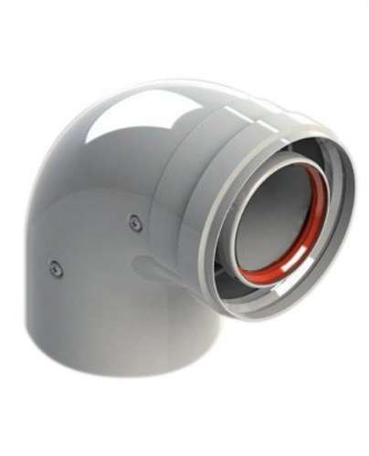 Kolano komina średnica 60/100mm 90º męski-żeński aluminium białe z odnośnikiem 610-90MHP1 od marki FIG
