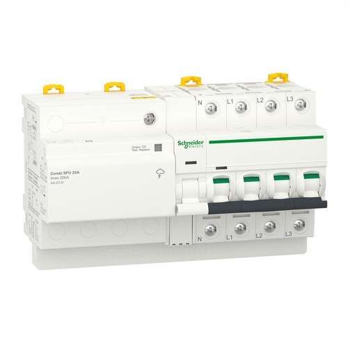 Transient and Permanent Surge Protector IGA Acti9 Combi SPU 3P+N 25A with reference A9L20725 from the brand SCHNEIDER ELECTRIC
