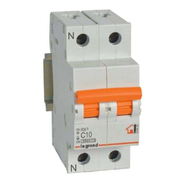 RX³ Thermal Magnetic Circuit Breaker - 1P+N - 230V~ - 10A - C Curve with reference 419925 from the brand LEGRAND