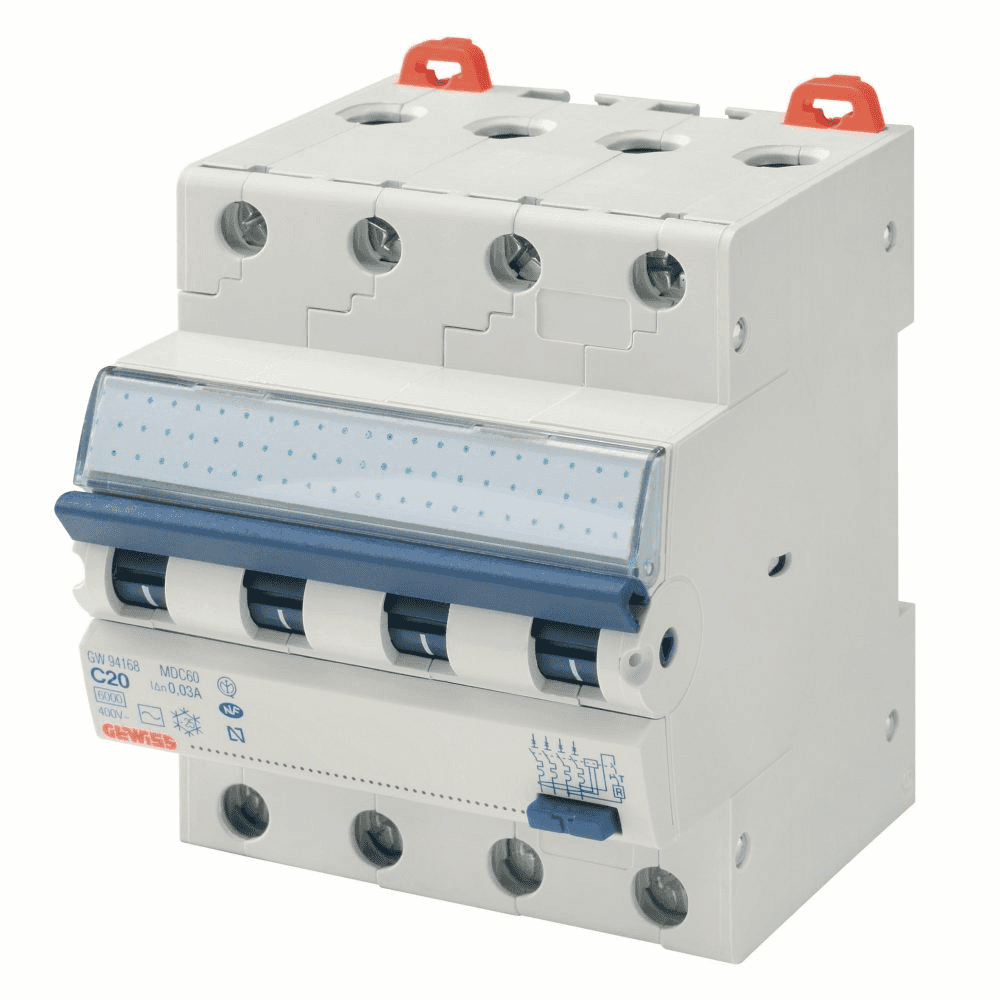 Compact MDC 45 4P C Curve 32A AC Class Differential Circuit Breaker with reference GW94070 from the brand GEWISS