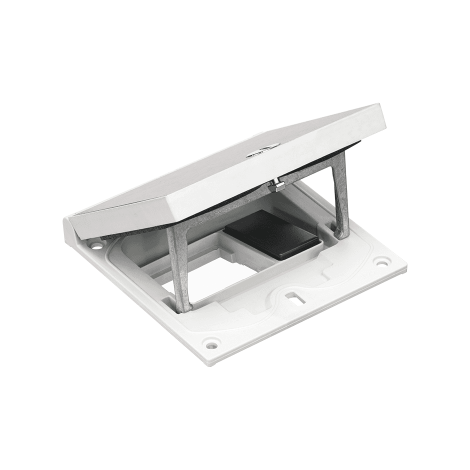 Ramka z ręcznym zamknięciem i pokrywą na mechanizmy z miejscem na funkcję K45 45x45 mm oraz 22,5x45 mm z odnośnikiem KFH100/72 od marki SIMON