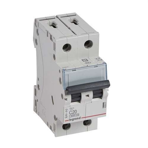 TX3 Circuit Breaker 2P 20A Curve C Curve C 6kA with reference 403607 from the brand LEGRAND