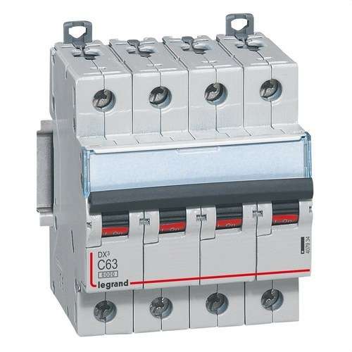 DX3 4P 63A Circuit Breaker Curve C 6/10kA with reference 407934 from the brand LEGRAND