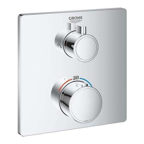 Shower thermostat for 2 outlets with integrated shut-off and diverter Grohtherm - Chrome with reference 24079000 from the brand GROHE