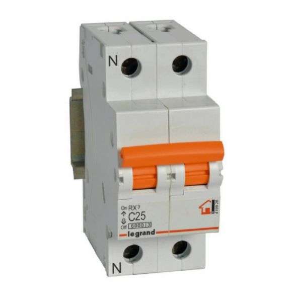 RX³ Thermal Magnetic Circuit Breaker - 1P+N - 230V~ - 25A - C Curve with reference 419928 from the brand LEGRAND