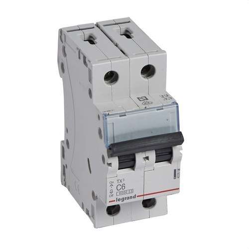 TX3 Miniature Circuit Breaker 2P 6A Curve C Curve C 6kA with reference 403604 from the brand LEGRAND