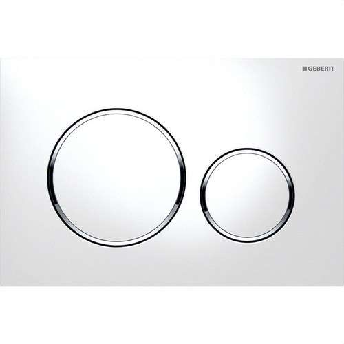 Dual Flush Button SIGMA20 Gloss White and Chrome with reference 115.882.KJ.1 from the brand GEBERIT