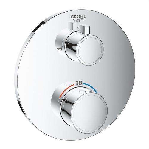 Grohtherm recessed thermostat with dual outlets chrome with reference 24077000 from the brand GROHE
