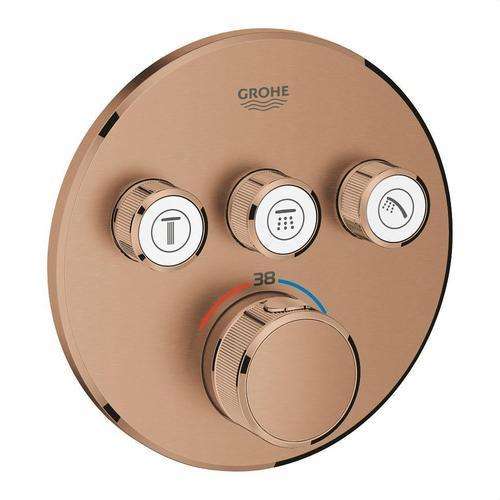 Grohtherm SmartControl concealed thermostat with 3 valves - Brushed warm sunset with reference 29121DL0 from the brand GROHE