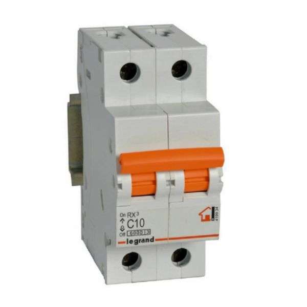 RX³ Thermal Magnetic Circuit Breaker - 2P - 230/400V~ - 10A - C Curve with reference 419934 from the brand LEGRAND