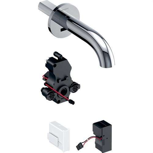 Geberit Piave Wall-Mounted Electronic Basin Tap Mains-Powered Chrome with reference 116.281.21.1 from the brand GEBERIT