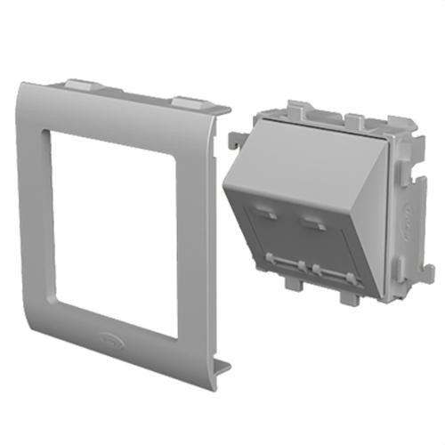Płyta nachylona 2 RJ45 kolor aluminium 80mm U24X z odnośnikiem 93754-03 od marki UNEX