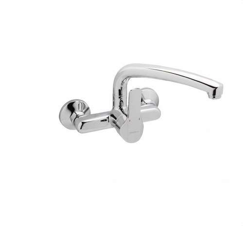 Wall-mounted single-lever kitchen tap with long spout K8 chrome with reference 61192 28 45 66 from the brand GENEBRE