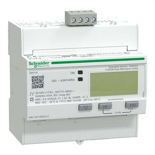 Energy Meter iEM3155 63 A Class 1 Modbus MID with reference A9MEM3155 from the brand SCHNEIDER ELECTRIC