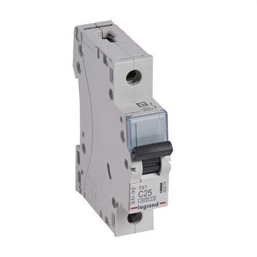 TX3 Circuit Breaker 1P 25A Curve C 6kA with reference 403578 from the brand LEGRAND