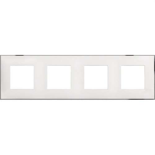 White Chrome Decorative Frame for 2x4 Modules Classia with reference R4802M4WR from the brand BTICINO