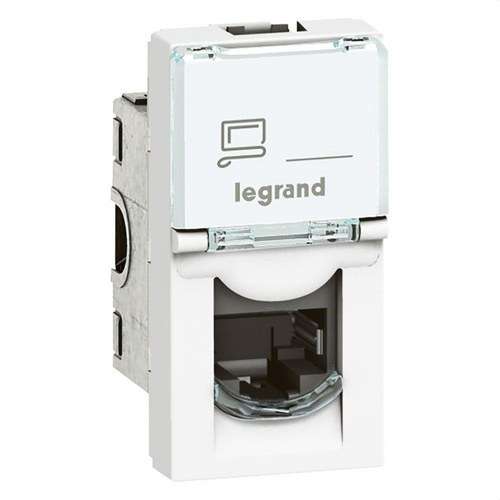 Legrand Mosaic RJ45 Base Cat 6 UTP 1 Module 8 Contacts LCS2 White with reference 076561 from the brand LEGRAND