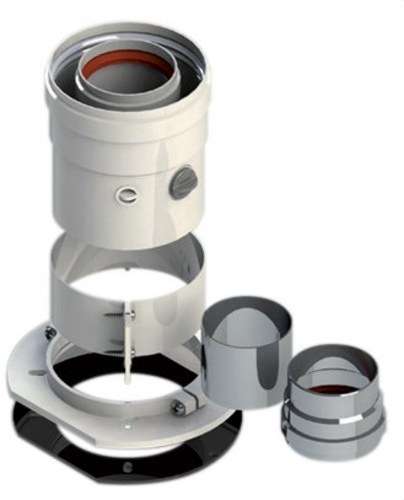 Wyjście koncentryczne pionowe wielokompatybilne 60/100mm białe aluminium z odnośnikiem 610CVMULTIP1 od marki FIG