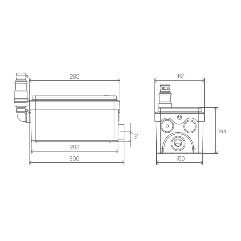 Pompa odprowadzająca SFA SANISHOWER do pryszniców z odnośnikiem 0101000 od marki SFA SANITRIT