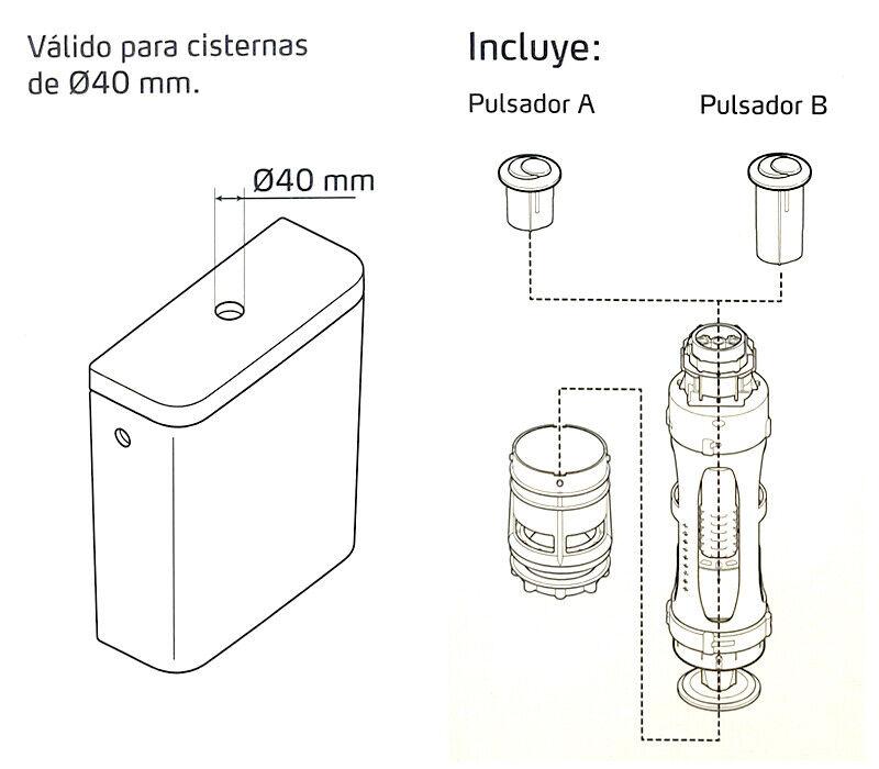 Gala Dual Flush Mechanism - Original Replacement with reference 50412 from the brand GALA