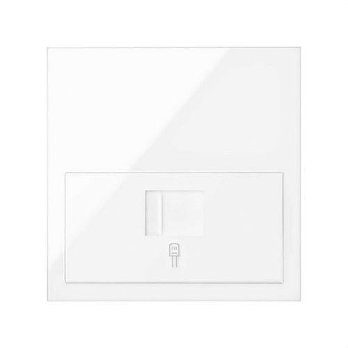 Zestaw przedni na 1 element z 1 złączem komputerowym RJ45 6 UTP z adapterem biały błyszczący Simon 100 z odnośnikiem 10020106-130 od marki SIMON