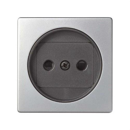 Cover with safety device for bipolar socket base aluminium Simon 82 with reference 82040-33 from the brand SIMON