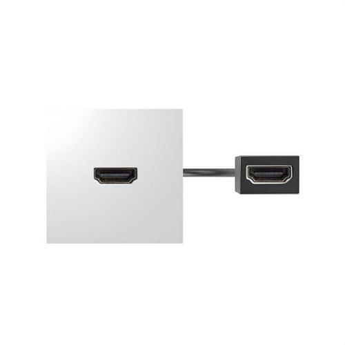 Złącze HDMI Typu „A” żeńskie-żeńskie z kablem i wbudowaną płytką białe Simon 400 z odnośnikiem 40001194-030 od marki SIMON