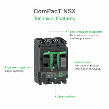 Wyłącznik automatyczny ComPacT NSX250F 36kA AC 4P3R 250A TMD z odnośnikiem C25F6TM250 od marki SCHNEIDER ELECTRIC