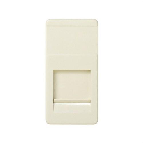 Płaska płyta głosowa i danych półelementowa z osłoną przeciwpyłową dla 1 złącza RJ45 AMP® kość słoniowa Simon 27 Play z odnośnikiem 27087-31 od marki SIMON