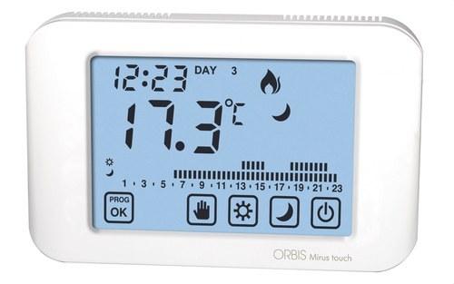 Bezprzewodowy termostat z ekranem dotykowym Orbis MIRUS TOUCH z odnośnikiem OB325300 od marki ORBIS