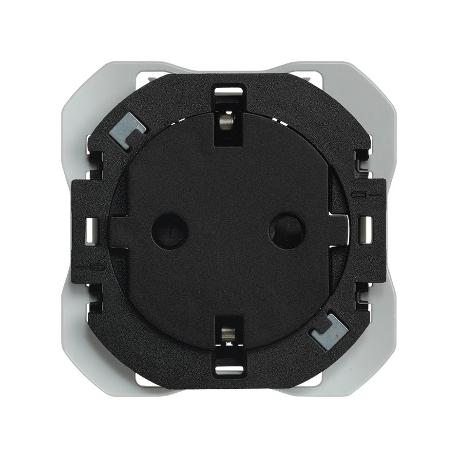 Schuko Socket Outlet Clean 16A 250V~ with Screw Terminal System Matte Black Simon 270 with reference 20000434-098 from the brand SIMON