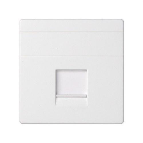Flat voice and data plate with dust cover for 1 RJ45 AMP® connector white Simon 82 with reference 82005-30 from the brand SIMON