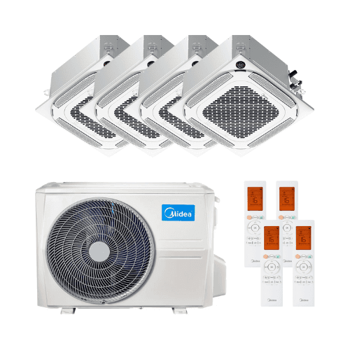 Klimatyzator kasetonowy 4x1 Midea Breezeless 360º 2,5 kW 9000 BTU z odnośnikiem MCA4U-09NX(4)M4O-28N8 od marki MIDEA