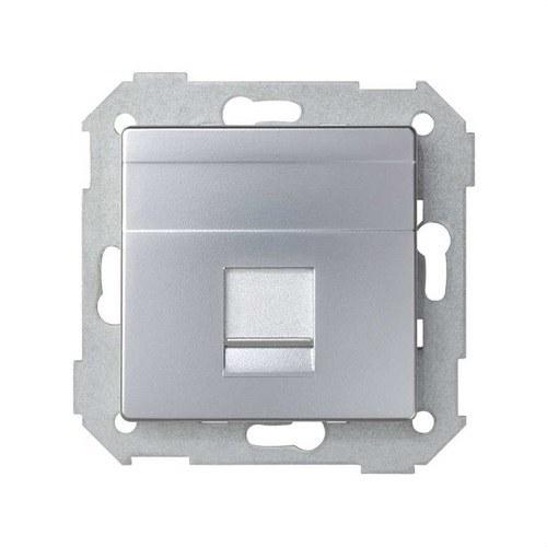 Płaska płyta głosowa i danych z osłoną przeciwpyłową na 1 złącze RJ45 AMP® aluminiowa Simon 82 z odnośnikiem 82005-33 od marki SIMON