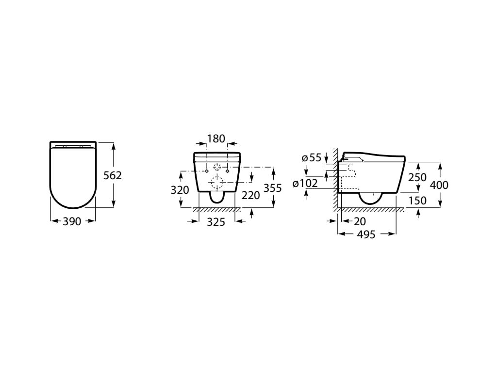 Inteligentna toaleta In-Wash® Inspira podwieszana Roca Rimless z odnośnikiem A803060001 od marki ROCA