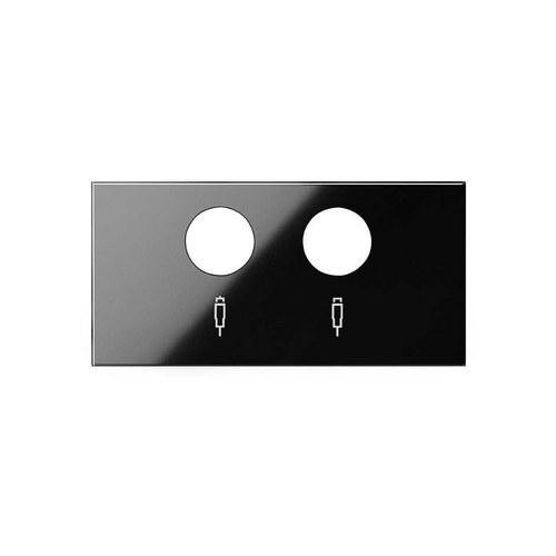 Glossy Black Cover for R-TV+SAT Inductive Sockets Simon 100 with reference 10000053-138 from the brand SIMON