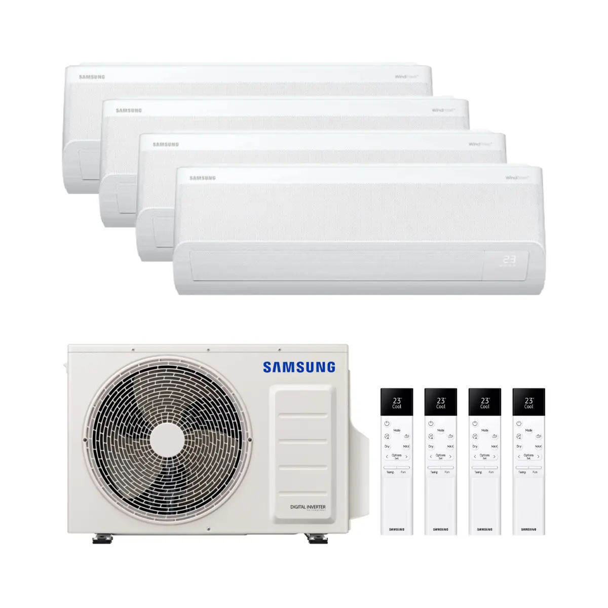 Klimatyzator 4x1 z WiFi Samsung WindFree Comfort S2 2,5kW (3) + 3,5kW z odnośnikiem KITSAMWFCS209(03)+12 od marki SAMSUNG