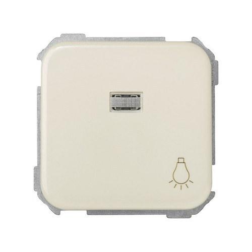 Illuminated push button with integrated light, engraved symbol, and quick terminal system ivory Simon 31 with reference 31661-31 from the brand SIMON