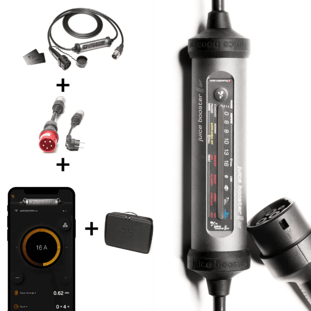 Przenośna ładowarka do samochodu elektrycznego Juice Booster 3 air Zestaw Podstawowy