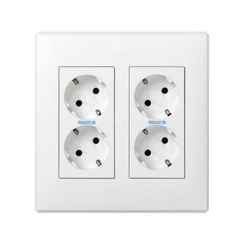 Surface or Flush Wall Box Kit for 2 Double Elements with 2 Double White Socket Outlets Simon 500 Cima with reference 51000201-030 from the brand SIMON