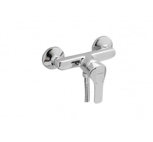 Jednouchwytowa bateria prysznicowa z zestawem Genebre K8 chrom z odnośnikiem 60110 28 45 66 od marki GENEBRE