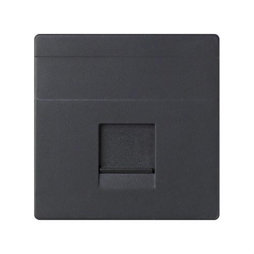 Płytka głosowa i danych płaska z osłoną przeciwpyłową dla 1 złącza RJ45 AMP® grafit Simon 82 z odnośnikiem 82005-38 od marki SIMON