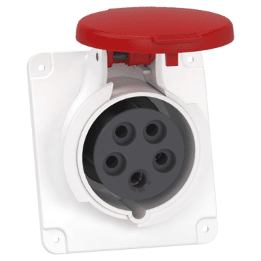Gniazdo wpuszczane pochylone 3P+N+T 16 A IP44 380 - 415 V z odnośnikiem PKF16F435 od marki SCHNEIDER ELECTRIC
