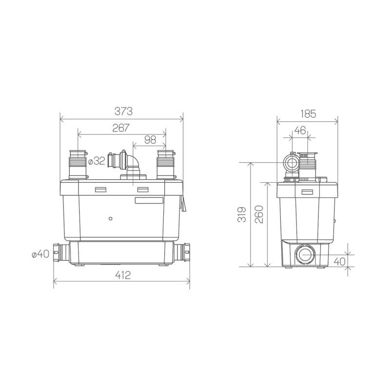 Pompa ewakuacyjna SFA SANIVITE do kuchni i pralni z odnośnikiem 0100700 od marki SFA SANITRIT