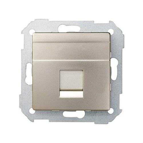 Flat voice and data plate with dust cover for 1 RJ45 AMP® connector aluminium Simon 82 with reference 82005-34 from the brand SIMON