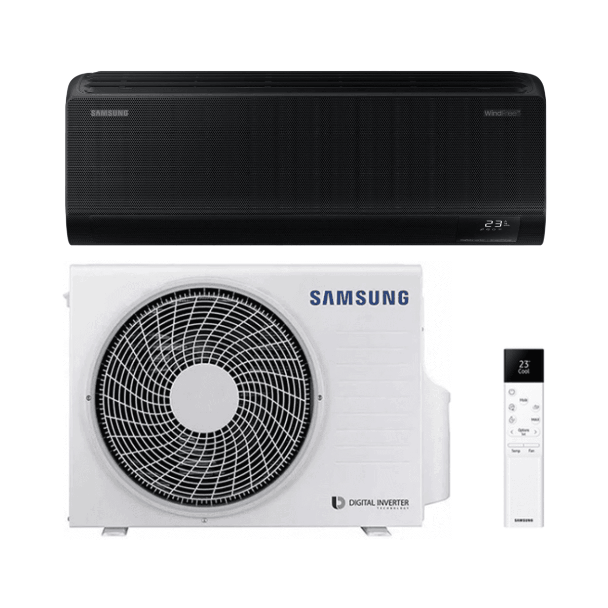 Czarny klimatyzator z WiFi Samsung WindFree Avant Black S2 2,0 kW 7000 BTU z odnośnikiem SAMWINDAVANTBLACK07 od marki SAMSUNG